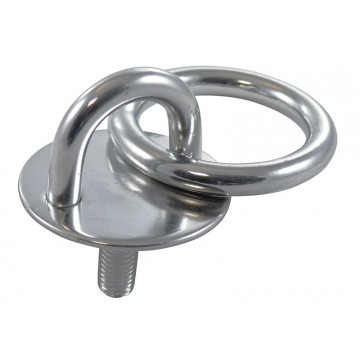 Augplatte rund mit Gewinde und Ring 33 mm M6 x 20 mm Ring 5 x 30 mm Edelstahl-304 (A2)