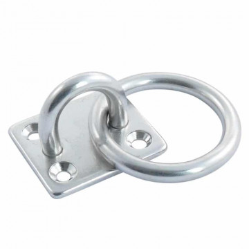 Decksplatte eckig mit Ring 35 x 30 mm Ring 5 x 30 mm Edelstahl-316 (A4)
