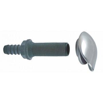 Wasserauslass mit Edelstahlkappe 96,5 mm für Schlauch 19 mm Edelstahl-316 (A4)