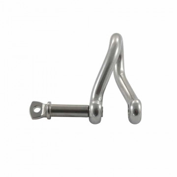 Rundschäkel 90° gedreht mit unverlierbarem Bolzen 6 mm Edelstahl-316 (A4)