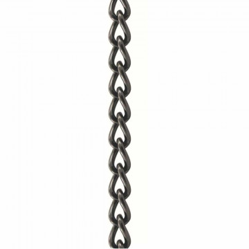 Panzerkette schwarz brüniert 2 mm pro Meter Edelstahl-304 (A2)