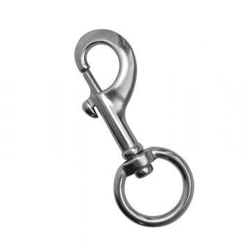 Wirbelkarabiner mit rundem Auge 105 mm Edelstahl-316 (A4)