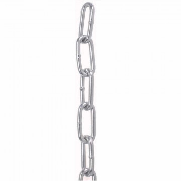 Rundstahlkette langgliedrig ähnl. DIN 763 5 mm pro Meter Edelstahl-304 (A2)