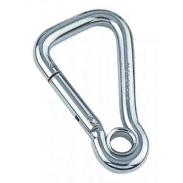 Karabinerhaken asymmetrisch mit Kausche 6 x 60 mm Edelstahl-316 (A4)