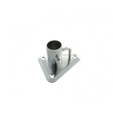 Relingfuß 90° dreieckige Grundplatte für Rohr 25 mm Edelstahl-304 (A2)