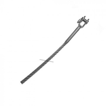 Edelstahldrahtseil 5 mm 7 x 19 mit 1 Gabel montiert Edelstahl-316