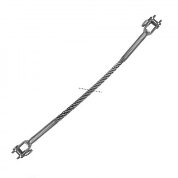 Edelstahldrahtseil 3 mm 7 x 19 mit 2 konfektionierten Gabeln Edelstahl-316