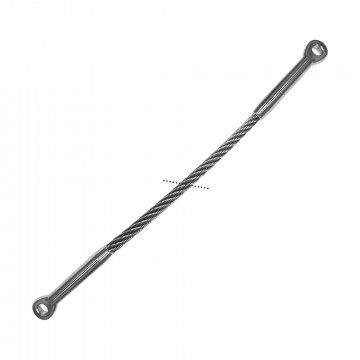 Edelstahldrahtseil 3 mm 7 x 19 mit 2 Augterminals montiert Edelstahl-316