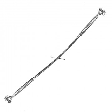 Edelstahldrahtseil 5 mm 7 x 19 mit 2 Wantenspanner Gabel M8 montiert Edelstahl-316