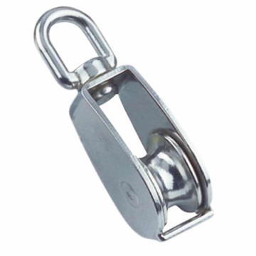 Seil-Block mit Wirbelauge für Seil 5 mm Rolle 20 mm Edelstahl-304 (A2) / MS