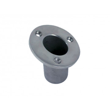 Flaggenstockhalter versenkt 60° 70 mm für Rohr max. 32 mm Edelstahl-316 (A4)