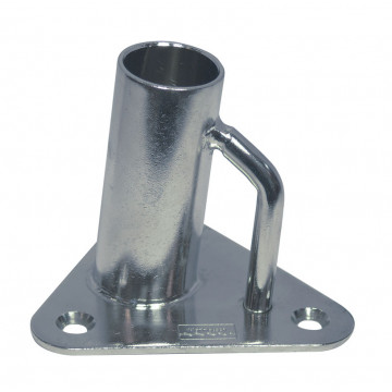 Relingfuß mit Dreiecksplatte 5° für Rohr 25 mm Edelstahl-316 (A4)