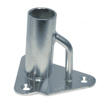 Relingfuß mit Dreiecksplatte erhöht 5° für Rohr 25 mm Edelstahl-316 (A4) Relingfuß mit Dreiecksplatte erhöht 5° für Rohr 25 mm Edelstahl-316 (A4)