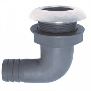 Borddurchlass mit Schlauchanschluss 90° für Schlauch 38 mm (1 1/2") Edelstahl-316 (A4)