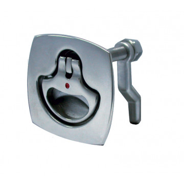 Einlassgriff mit Schloss 63 x 63 mm eckig Edelstahl-316 (A4)