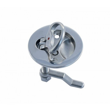 Einlassgriff mit Schloss 63 mm rund Edelstahl-316 (A4)