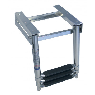 Teleskop Badeleiter für Montage unter Plattform 310-700 x 250 mm 3-stufig Edelstahl-316 (A4)