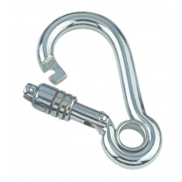 Karabinerhaken mit Springverschluss und Kausche 8 x 80 mm Edelstahl-316 (A4)