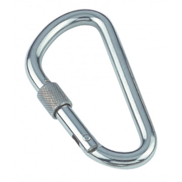 Karabinerhaken mit Sicherheitsmutter 10 x 115 mm Edelstahl-316 (A4)