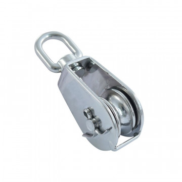 Seil-Block mit Wirbelauge Rolle entnehmbar für Seil 6 mm Rolle 25 mm Edelstahl-304 (A2) / MS