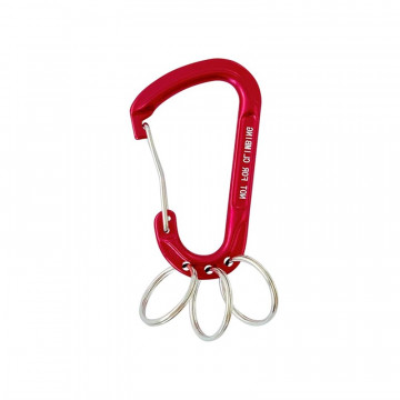 Alu-Karabinerhaken mit Schlüsselringen 76 x 45 mm rot Alu/Stahl