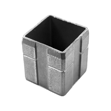 Befestigungsanschluss M8 für Gewindehülse 40 x 40 x 2,0 mm fest Edelstahl matt geschliffen