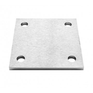 Verankerungsplatte 120 x 120 x 8 mm Edelstahl matt geschliffen