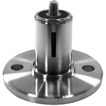 Bodenplatte mit Klemmverbindung 105 x 8 mm Rohr 42,4 x 2,0 mm Edelstahl matt geschliffen