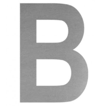 Hausnummer B, 80 x 70 mm, Edelstahl