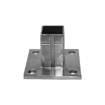 Bodenplatte 85 x 85 x 6,0 mm Rohr 40 x 40 mm Edelstahl matt geschliffen