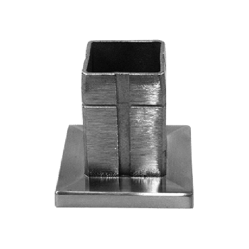 Montageplatte M10 für Innengewindehülse 40 x 40 mm fest Edelstahl matt geschliffen