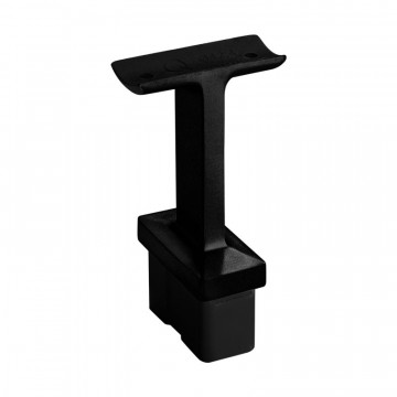 Rohrträger Square Line 60 x 30 x 2,6 mm für Träger 42,4 mm Edelstahl mattschwarz Modell 4711