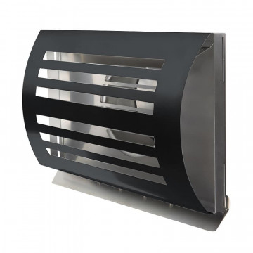 Design-Giebelhaube mit Rückschlagklappe PREMIUM LINE DELTA Ø 125 mm Edelstahl schwarz-grau beschichtet