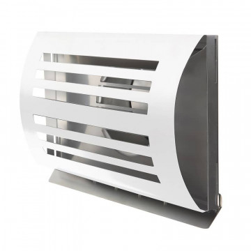 Design-Giebelhaube mit Rückschlagklappe PREMIUM LINE DELTA Ø 125 mm Edelstahl weiß beschichtet