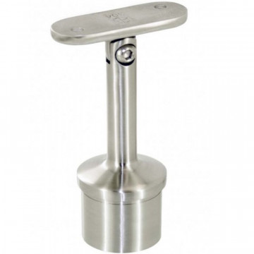 Geländerhalter verstellbar 33,7 x 2,0 mm für Flachträger Edelstahl matt geschliffen Modell 0441