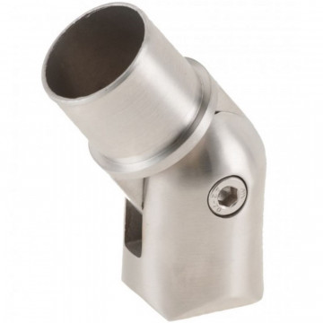 Rohradapter variabel 42,4 x 2,6 mm für Flachträger Edelstahl matt geschliffen Modell 0508