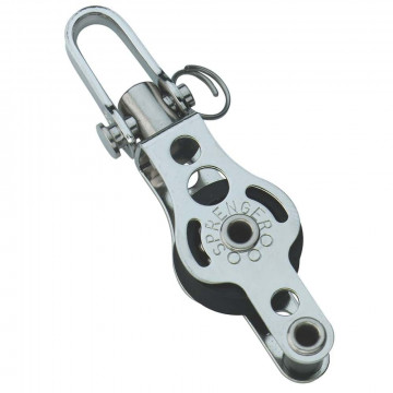 Sprenger Micro XS Block mit Kugellager Seil max. 6 mm mit Wirbel Hundsfott Edelstahl-304 (A2)