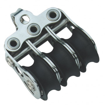 Sprenger Micro XS Block mit Kugellager Seil max. 6 mm mit 3 Rollen Bügel Edelstahl-304 (A2)