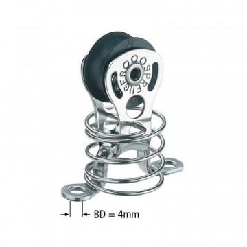 Sprenger Micro XS Block mit Kugellager Seil max. 6 mm mit Fenderöse Feder Edelstahl-304 (A2)