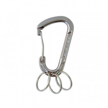 Alu-Karabinerhaken mit Schlüsselringen 76 x 45 mm silber Alu/Stahl