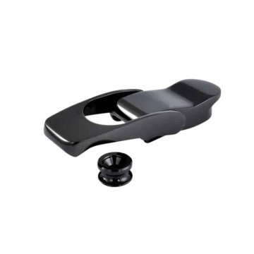 Überfallscharnier 82 mm Schwarz glanz Edelstahl-316 (A4)