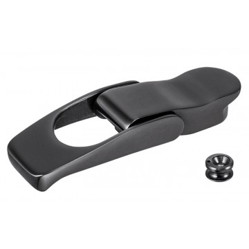 Überfallscharnier 82 mm Schwarz matt Edelstahl-316 (A4)