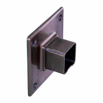 Wandflansch für Steckdose 40 x 40 mm fest Edelstahl anthrazitgrau Modell 4184