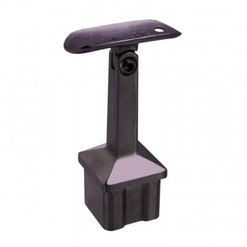 Geländerhalter variabel 40 x 40 x 2,0 mm für Rohr 42,4 mm Edelstahl anthrazitgrau Modell 4442