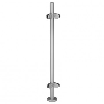 Baluster komplett 90° 989 mm Rohr 42,4 x 2,0 mm  Edelstahl matt geschliffen