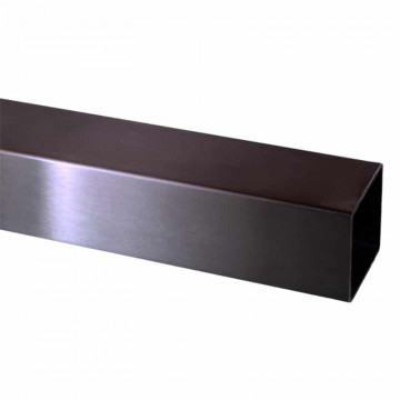 Edelstahlrohr 40 x 40 x 2,0 mm Edelstahl-316 (A4) anthrazitgrau