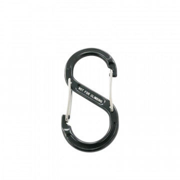 Alu S-Haken mit Sicherung 80 x 40 mm schwarz Aluminium