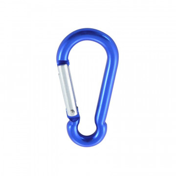 Karabinerhaken 6 x 60 mm blau Aluminium
