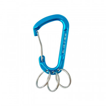 Alu-Karabinerhaken mit Schlüsselringen 76 x 45 mm blau Alu/Stahl