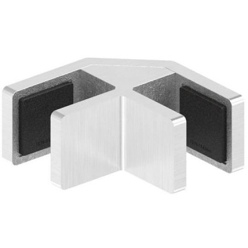 Glasverbinder Winkel 90 Grad Edelstahl matt geschliffen Modell 80570